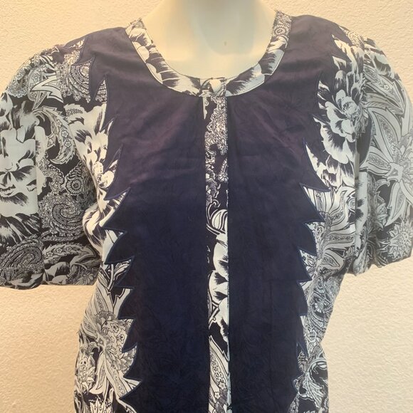 Vintage Diane Freis cotton skirt and top set navy white one size almost new cond - Picture 2 of 13